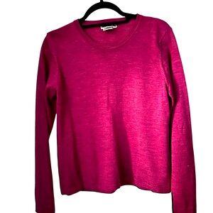 Annalaura 100% Fine Merino Wool Sweater Large L Pink Crewneck Pullover Soft Warm